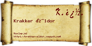 Krakker Áldor névjegykártya
